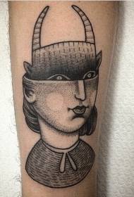 Braccio nero Sting Creative Half Man Half Demon Tattoo Pattern