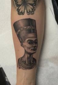 Egipto stiliaus princesės Nefertiti tatuiruotės modelis