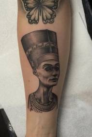 Motivo tatuaggio stile egiziano Princess Nefertiti