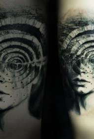Iespaidīgs sirreāla stila mazās rokas melnais noslēpumainais sievietes tetovējums