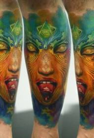 Ritrattu di tatuaggio di donna misteria Devil Woman