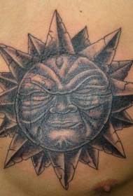 črno-beli vzorec tatoo za sonce