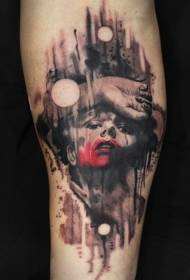 teror Štýl farba krvavý portrét tetovanie vzor