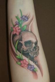 кольорові квіти та бабок малюнок татуювання