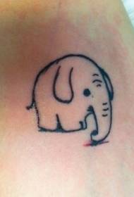 modello di tatuaggio elefante semplice contorno nero semplice