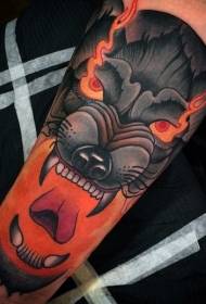 stará škola barva démon peklo pes tetování vzor