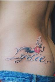 sexy femminile glutini picculi alati di cori di tatuaggi
