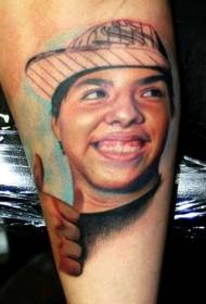 smiley menino retrato cor tatuagem padrão