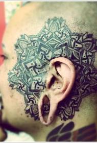 modello tatuaggio testa di fiore vanità grigio nero
