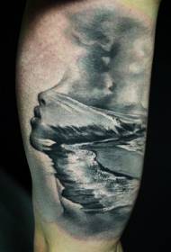 Surrealistic Chimiro cheMukadzi Mukadzi chiso chakabatana landscape tattoo maitiro