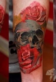 patrón de tatuaxe de rosas de cores de boa escola