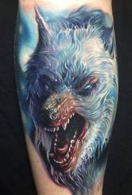 ແຂນສີທີ່ຊົ່ວຮ້າຍຮູບແບບ tattoo wolf wolf