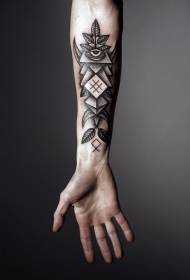 črni prsti inovativni geometrijski vzorec tatoo za oči