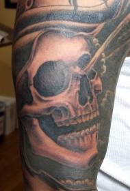 црни узорак тетоваже смрти лубање