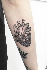 rameno srdce krajina prick školské tetovanie vzor 110658 - členok ako God Splash Tattoo Pattern