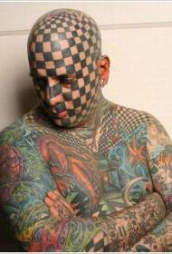 mužské telo a tvár tetovanie vzor
