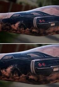 fiocco realistico modello auto tatuaggio nero