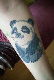 jib 2D Cartoon panda pittatu di mudellu di tatuaggi
