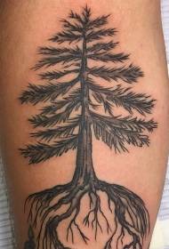 simple black tree personality arm tattoo pattern