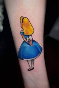 jib Kartun pola tato tradisional berwarna-warni Alice