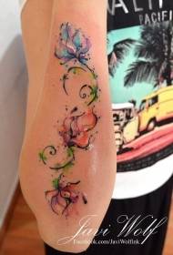 рука ніжний і елегантний акварель стиль винограду квітка татуювання візерунок