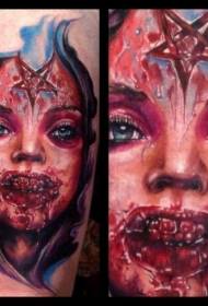 spektakularni krvavi nevjerojatni monster girl avatar uzorak tetovaže