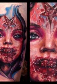 modello di tatuaggio avatar mostro spettacolare ragazza sanguinante incredibile