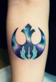 Patró de tatuatges amb insígnia pintada estrellada Rebel