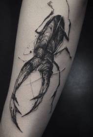 Skizze Stil schwarze Linie Insekt Arm Tattoo Muster
