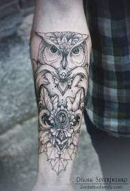 Arm Black Owl Kayan Kayan Fata Tattoo