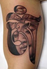 Big Buddhism Character with Buddha Tattoo Pattern