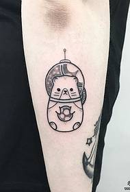 tatuaggio con fiocco cartone animato procione tatuaggio