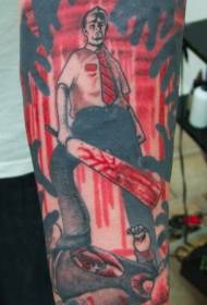 brazo horror color sangrienta película de terror escena tatuaje patrón
