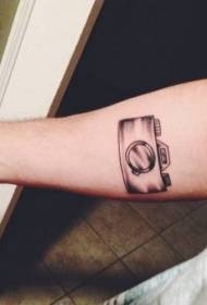 arm black gray style camera tattoo pattern