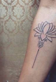 kleine Arm einfache schwarze Linie Lotus Tattoo-Muster