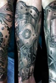 lille arm vidunderlig sort-hvid mekanisk enhed tatoveringsmønster