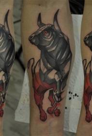 uzorak male tetovaže bika u boji ruke