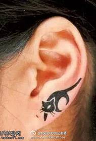 Kitty tatovering tatovering på øret
