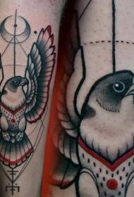 zahar eskola koloreko arrano tatuaje apaingarri tatuaje eredu misteriotsua