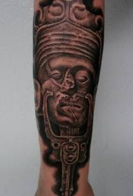 Braccio nero grigio personaggio clown statua tatuaggio modello
