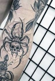 style de gravure de veau araignée noire et cafard combiné avec un motif de tatouage