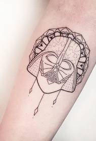 Arm Enkel svart linje Darth Vader maskmönster