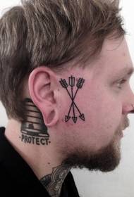 mannen gezicht zwarte pijl tattoo patroon