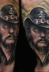 modello di tatuaggio di colore ritratto maschile braccio braccio