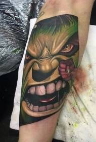 rankos kaulas Rage spalvos tatuiruotės raštas