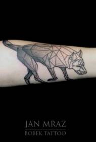 jib γεωμετρικό στυλ μαύρο μοτίβο τατουάζ λύκος