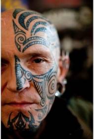 црни племенски тотем лица узорак тетоваже