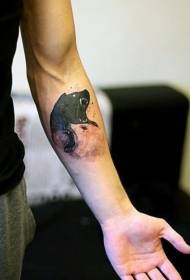 braccio magico modello di tatuaggio testa di orso bianco e nero