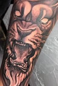 modello tatuaggio testa di leone nuova scuola