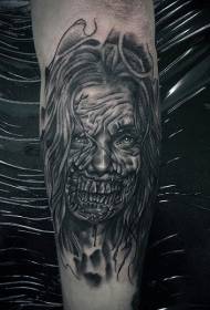 Рука ужасов черно-белый монстр женщина татуировки Pattern